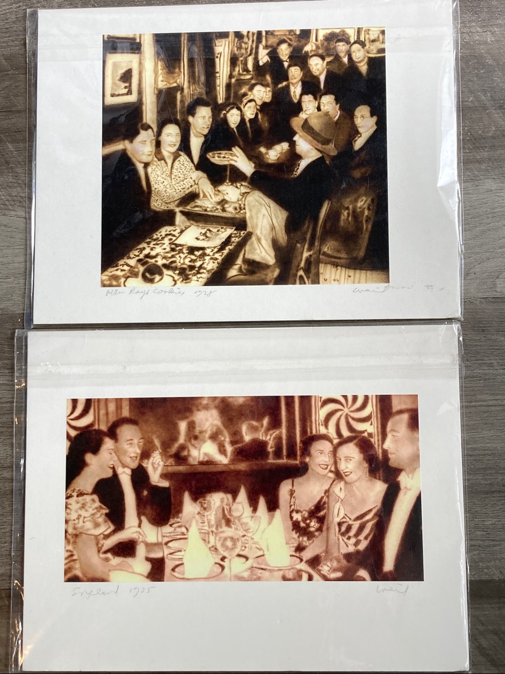 2 Robert Weil Signed art prints Dinner 1935 & Man Ray's Cookies 1928